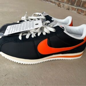 Nike Cortez TXT Sneakers Shoes Black/Safety Orange HF0263-003 7.5/8/9